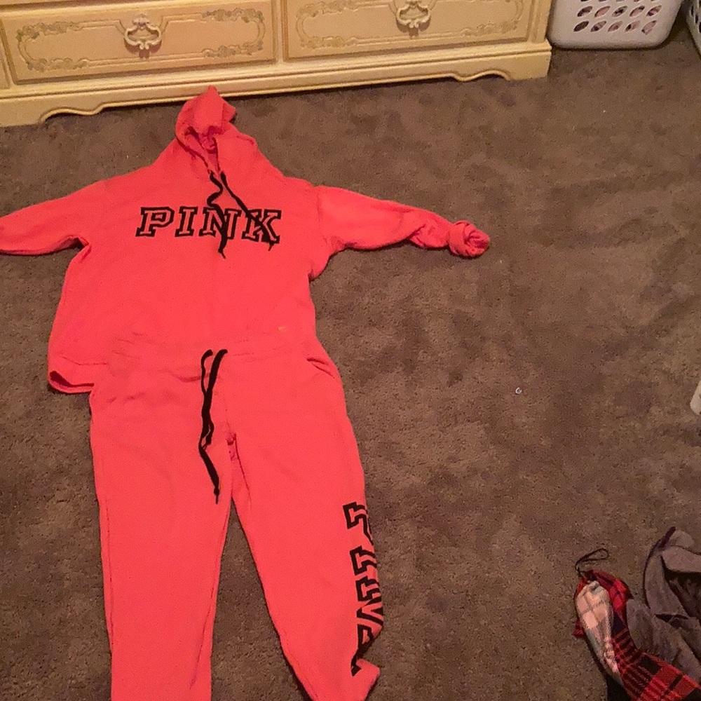 Woman’s pink suit